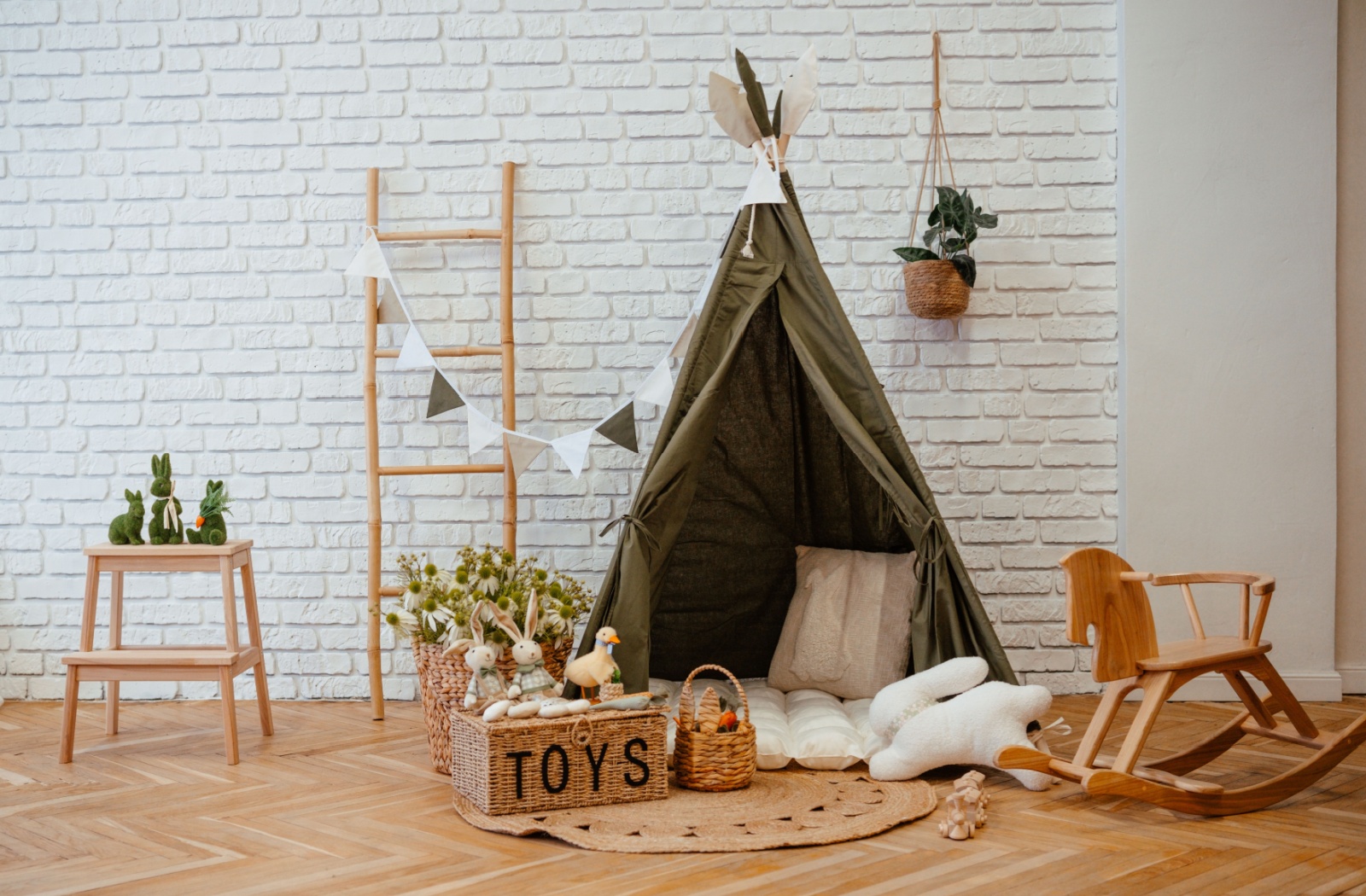 A calming and relaxing Peace Corner with toys and activities.